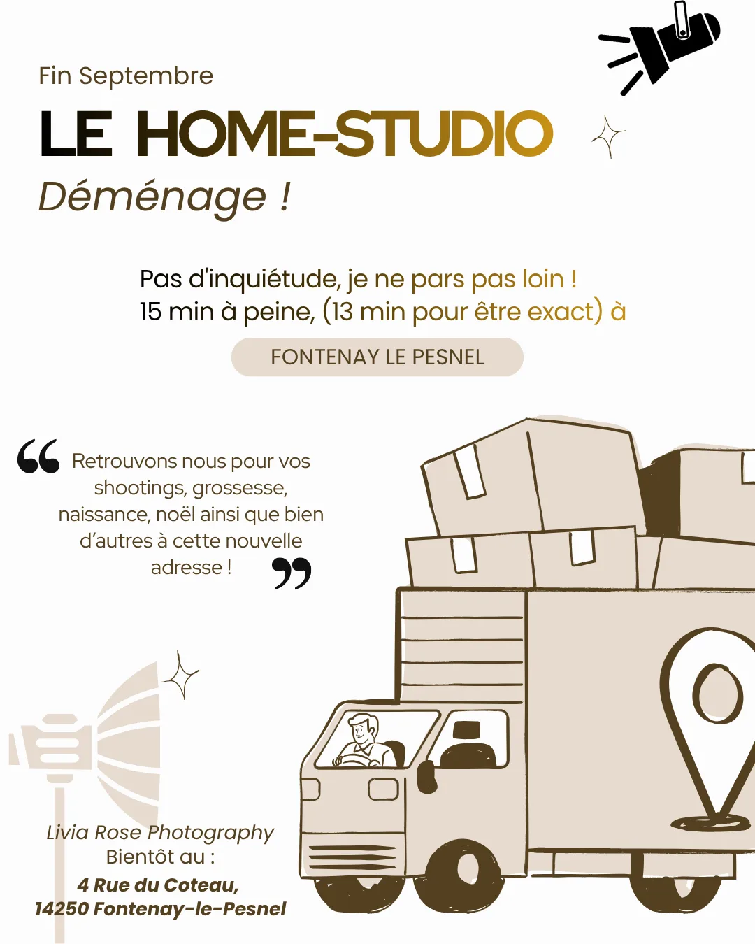Le home-studio Livia Rose Photography déménage à Fontenay-le-Pesnel
